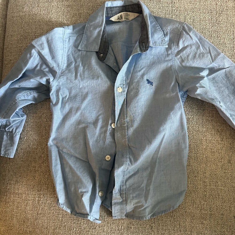 H&M Light Blue Shirt with Dark Trim